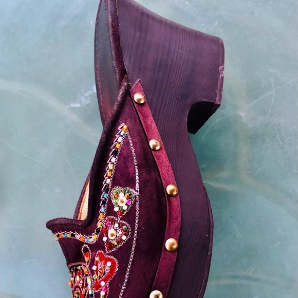 Clogs, bamboo, decorated with sequin - Picture 7 of 7